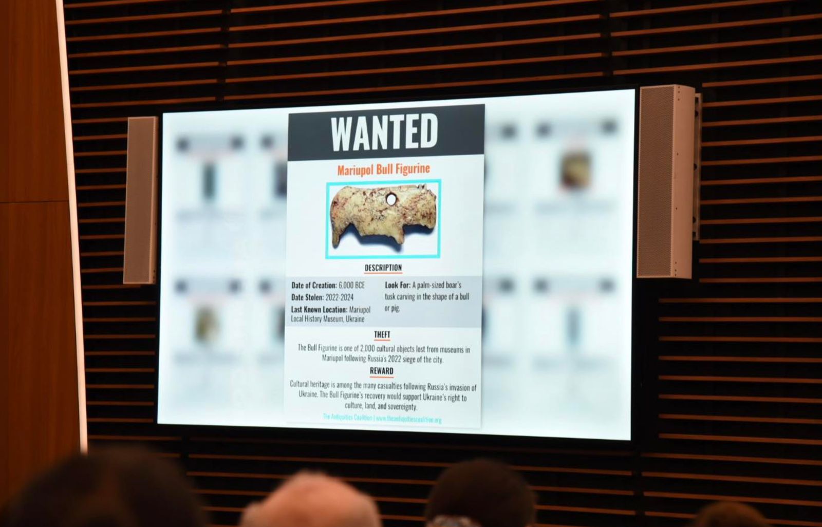 Inclusion of a Ukrainian artifact from 6,000 BCE, stolen during Russia’s invasion, in the “Ten Most Wanted Antiquities” list